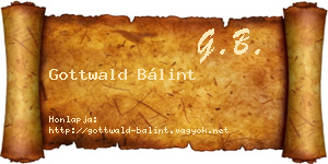 Gottwald Bálint névjegykártya